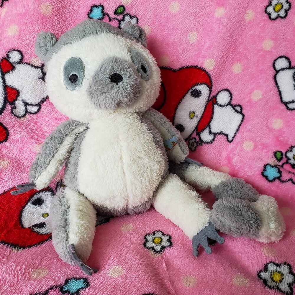 Bunnies By The Bay Gray White Lemur Plush Long Ringed Tail 15"